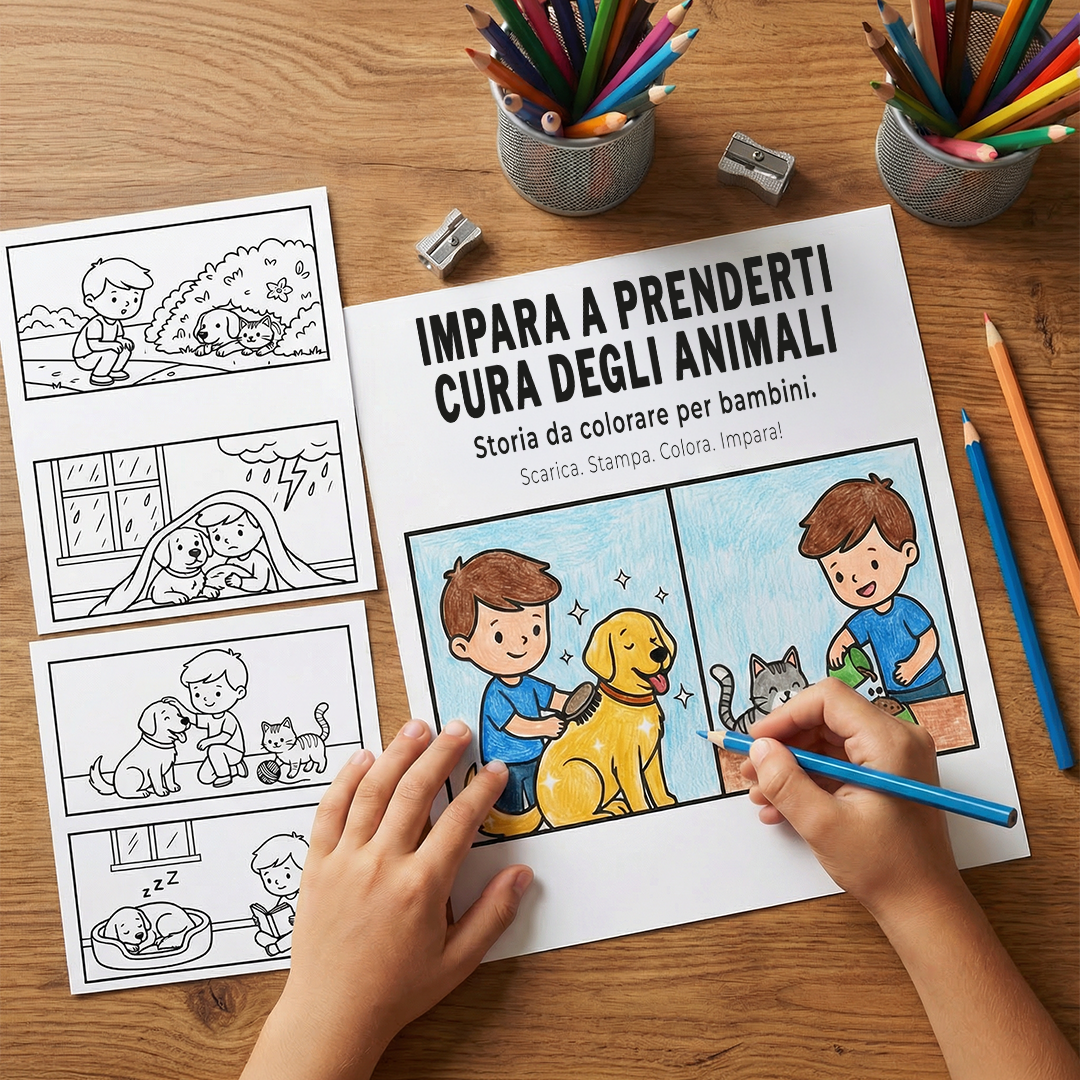 Il Mio Animale, Il Mio Amico — Libro Illustrato + Attività per Bambini 3-6 anni (PDF Digitale)
