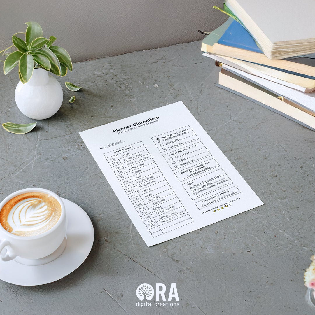 Daily Planner - Business & Growth Routine (A4) – EN / ES / IT