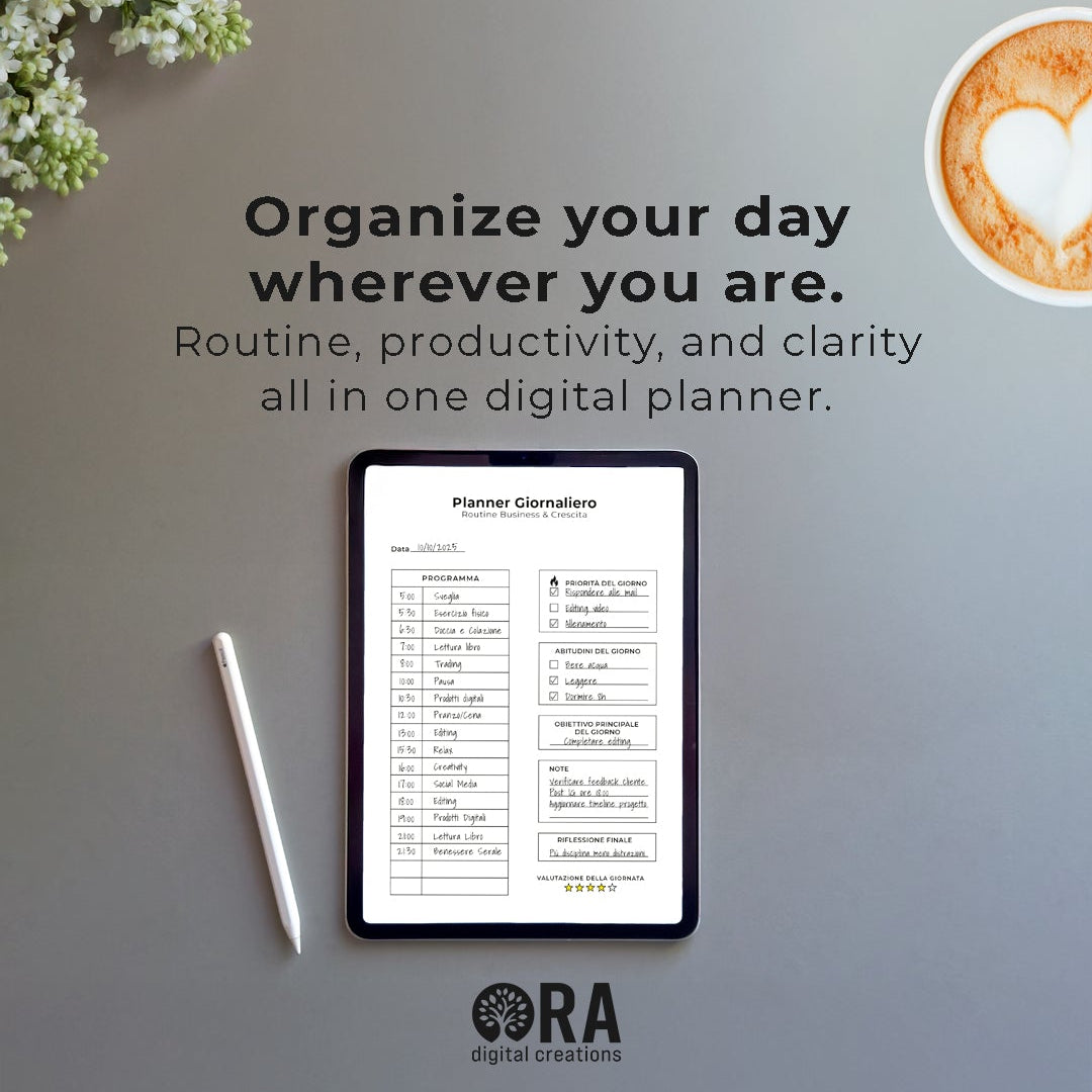 Daily Planner - Business & Growth Routine (A4) – EN / ES / IT
